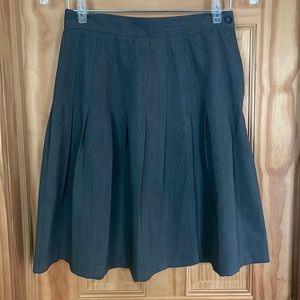 Sag Harbor Women's Petite 6 Pleated Skirt- Gray